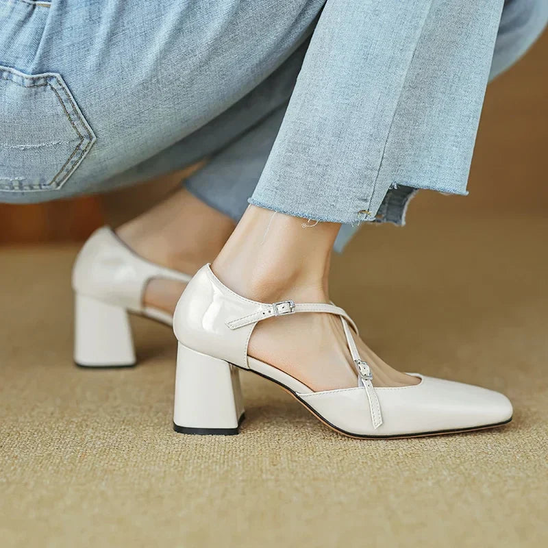 Lilian Genuine Leather Heels