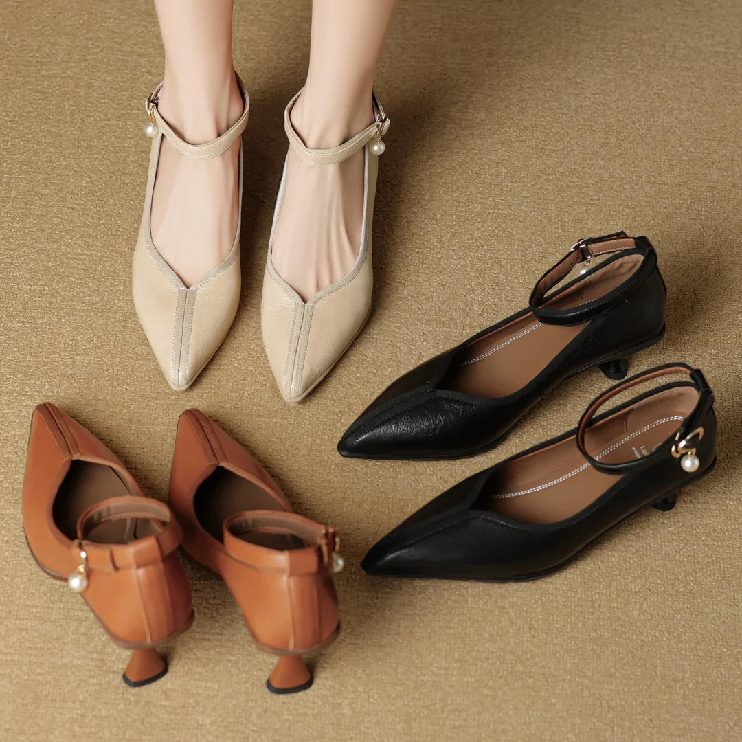 Mava Genuine Leather Heels