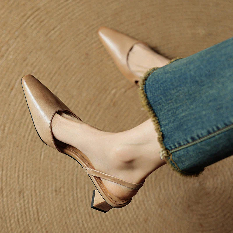 Neera Genuine Leather Slingbacks
