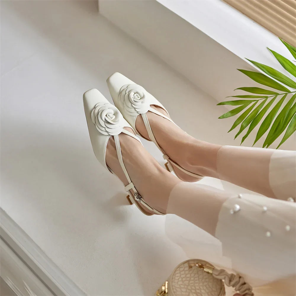 Roselle Genuine Leather Slingbacks