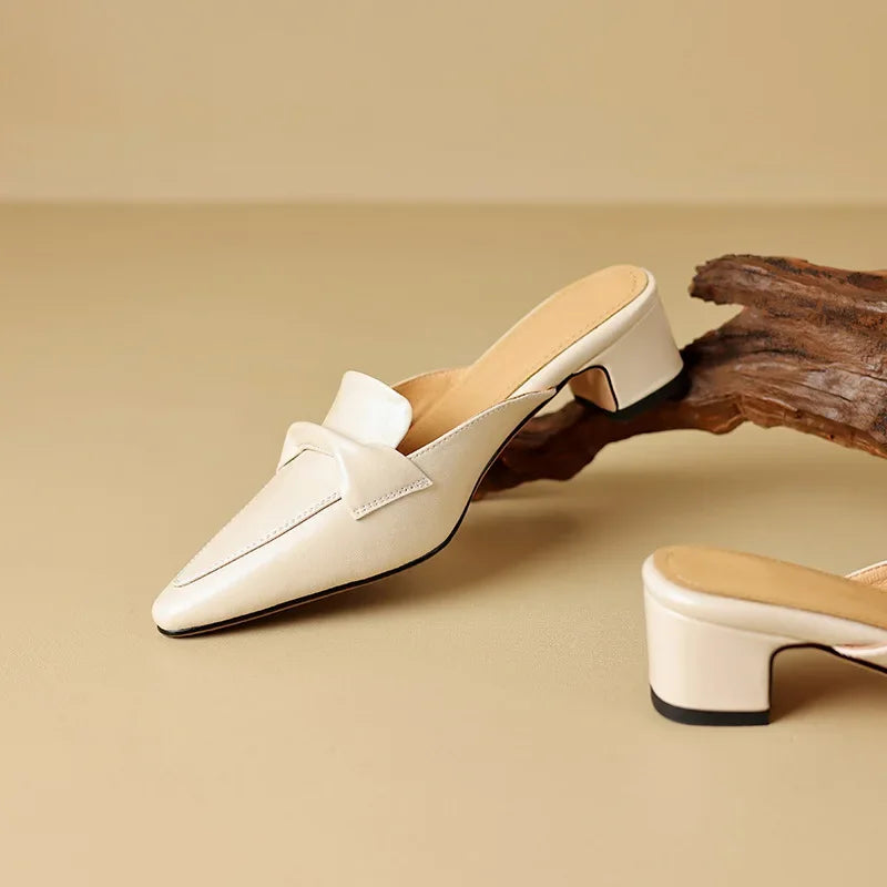 Alaya Genuine Leather Mules