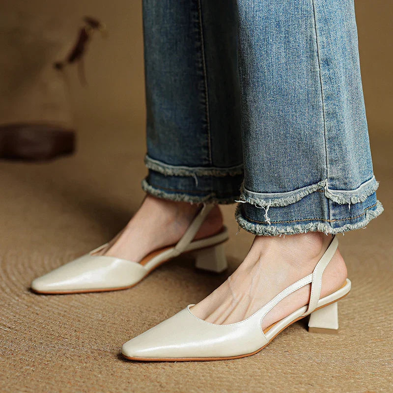Neera Genuine Leather Slingbacks