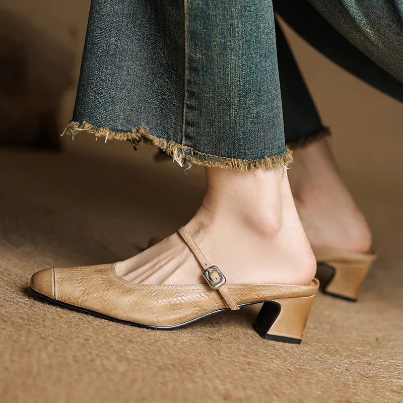 Edda Genuine Leather Mules