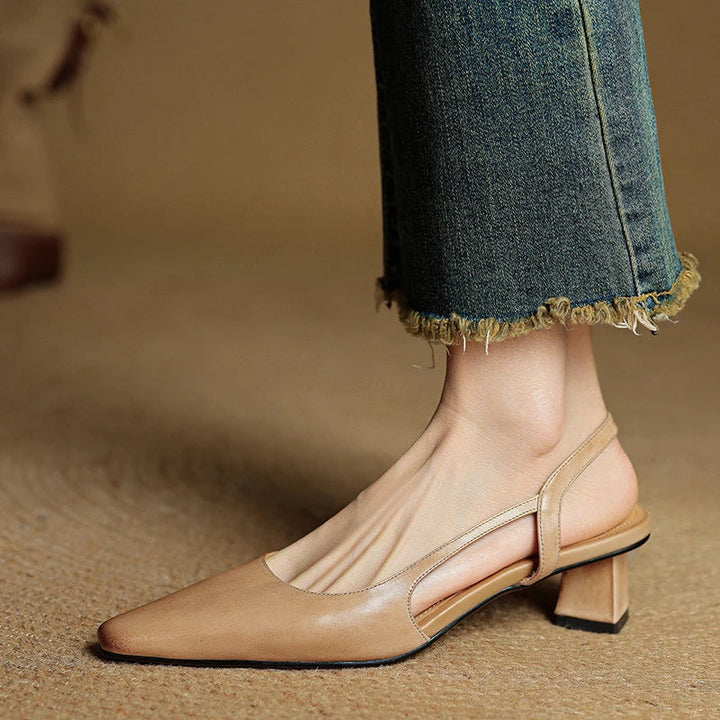 Neera Genuine Leather Slingbacks