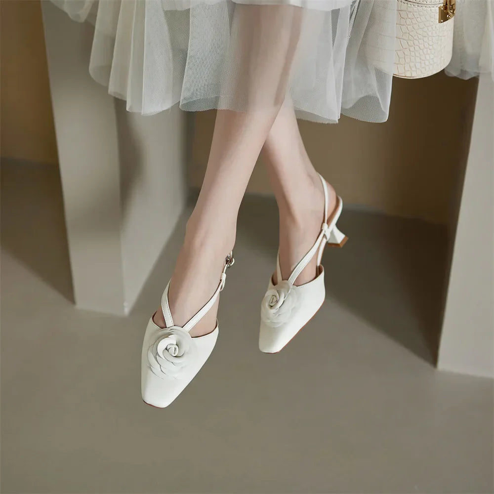 Roselle Genuine Leather Slingbacks