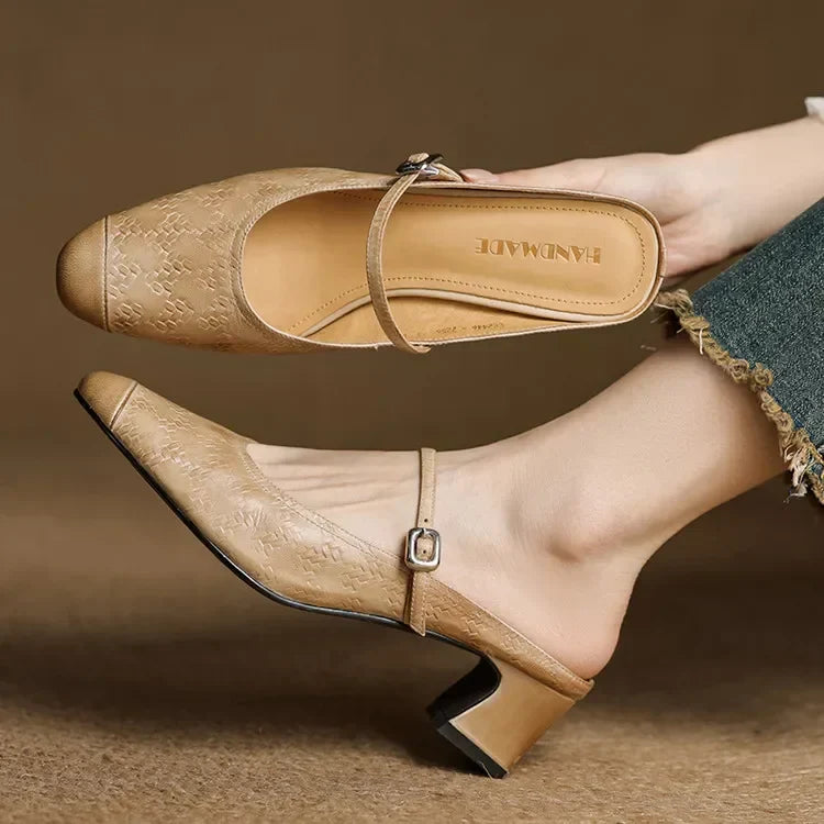 Edda Genuine Leather Mules