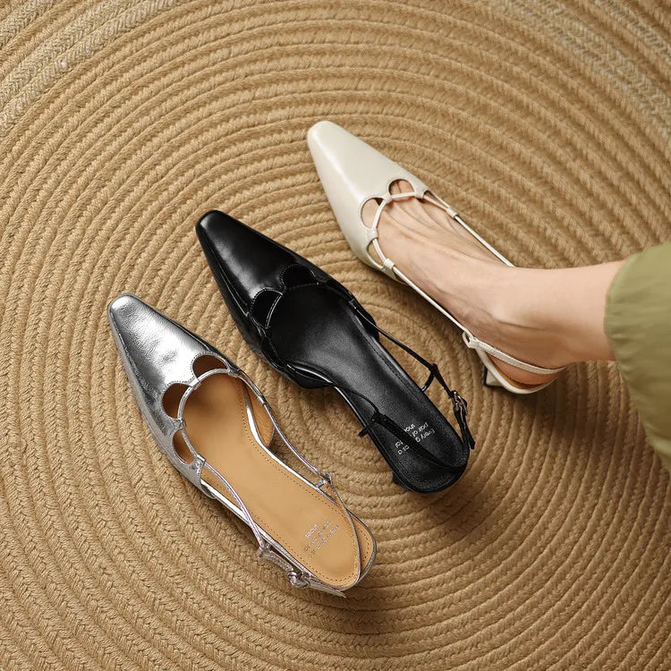 Katie Genuine Leather Slingbacks