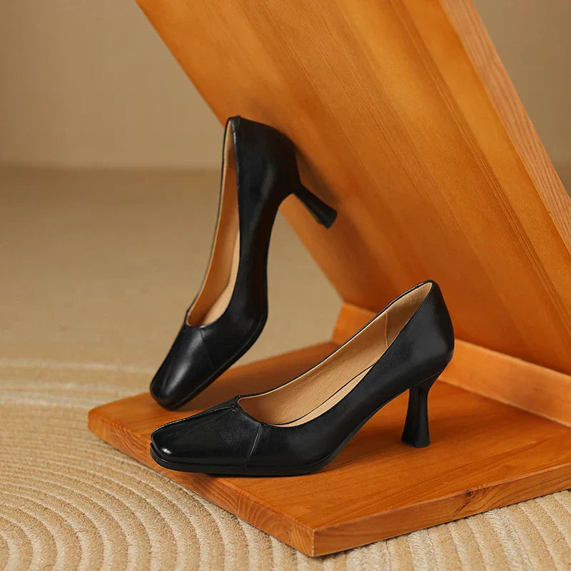 Amber Genuine Leather Heels