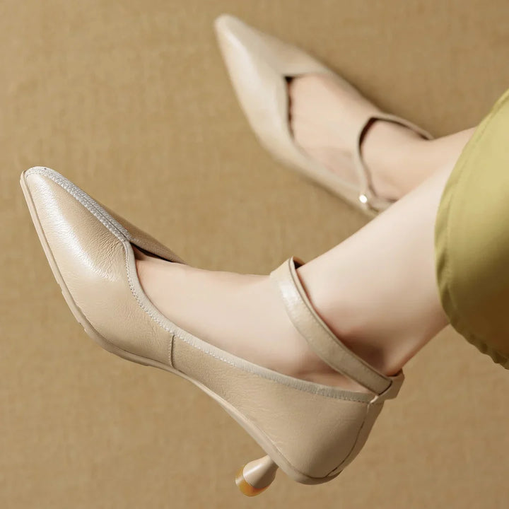 Mava Genuine Leather Heels