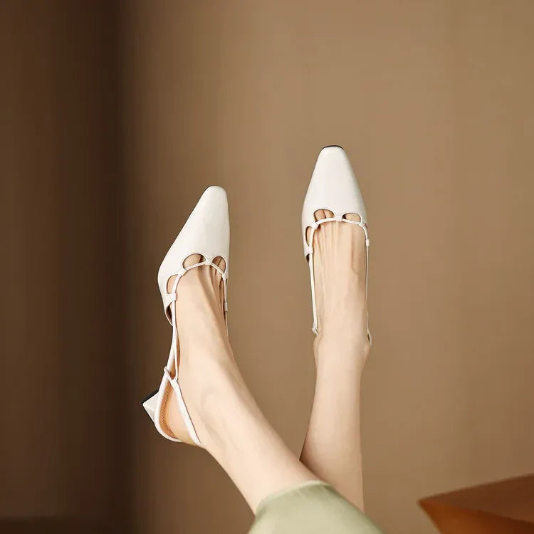Katie Genuine Leather Slingbacks