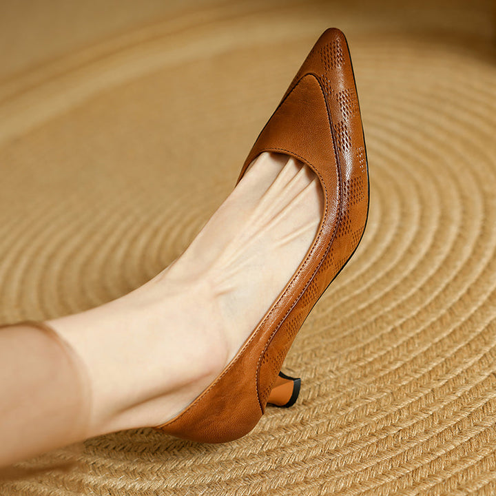 Elise Genuine Leather Heels