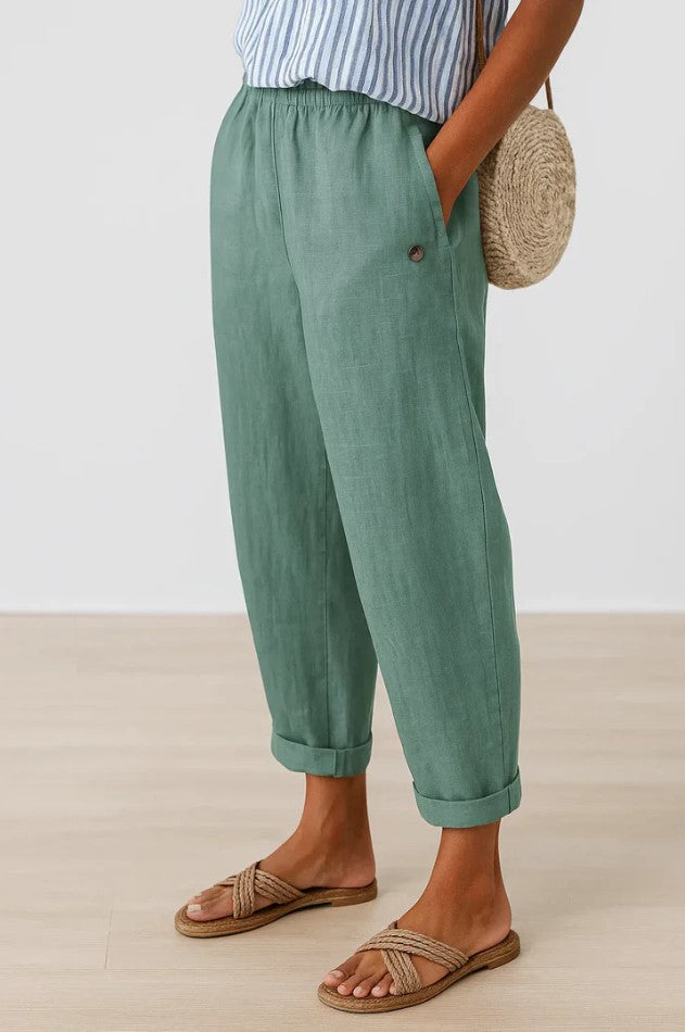 Elowen™ | Breathable Linen Comfort Trousers