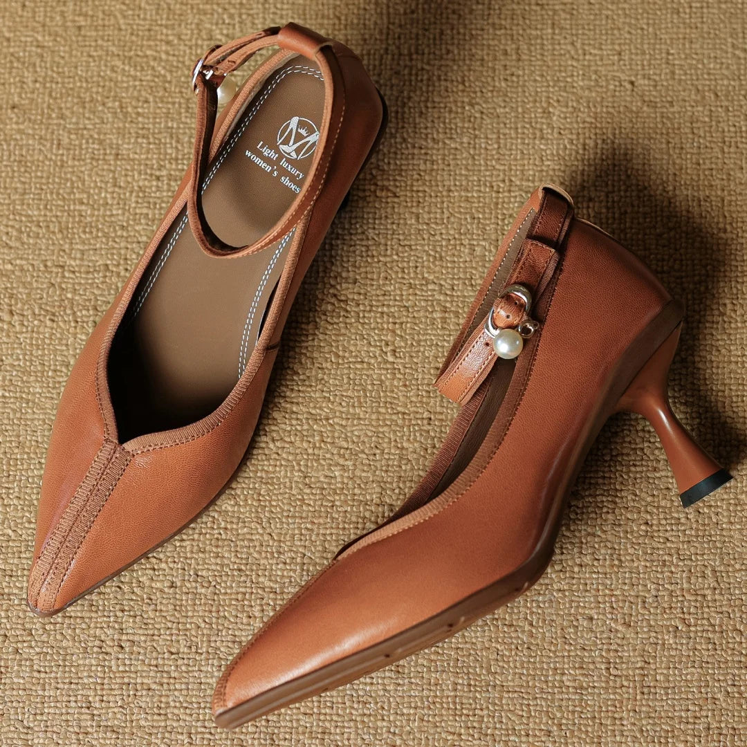 Mava Genuine Leather Heels