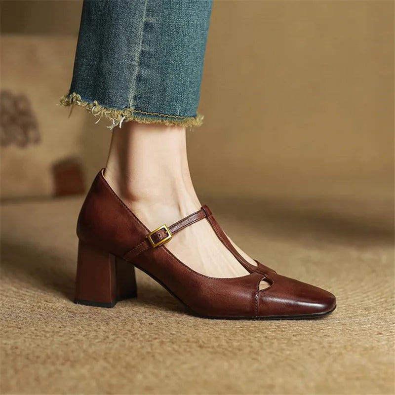 Elora Genuine Leather Heels