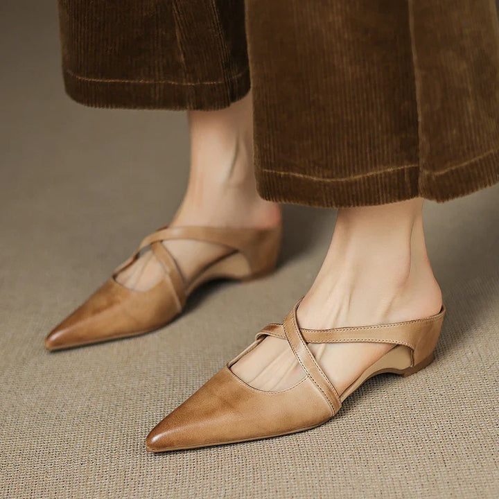 Helene Genuine Leather Mules