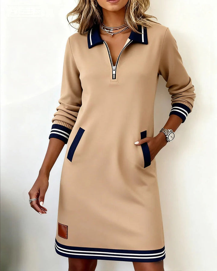 Elegant Cotton Long-Sleeve Dress