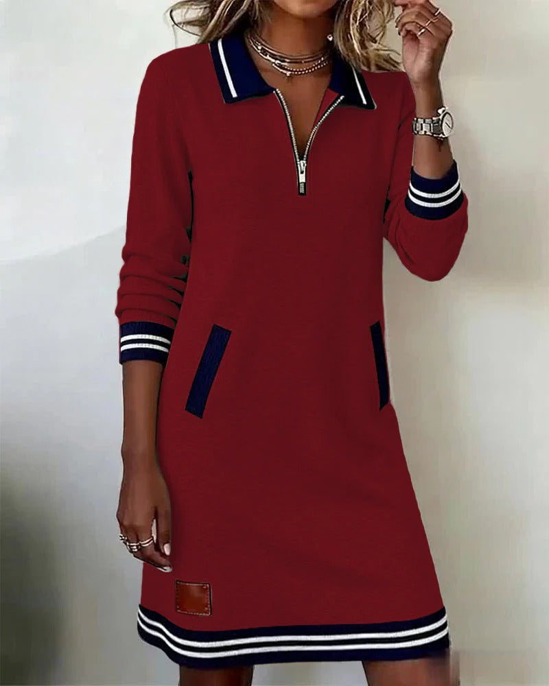 Elegant Cotton Long-Sleeve Dress