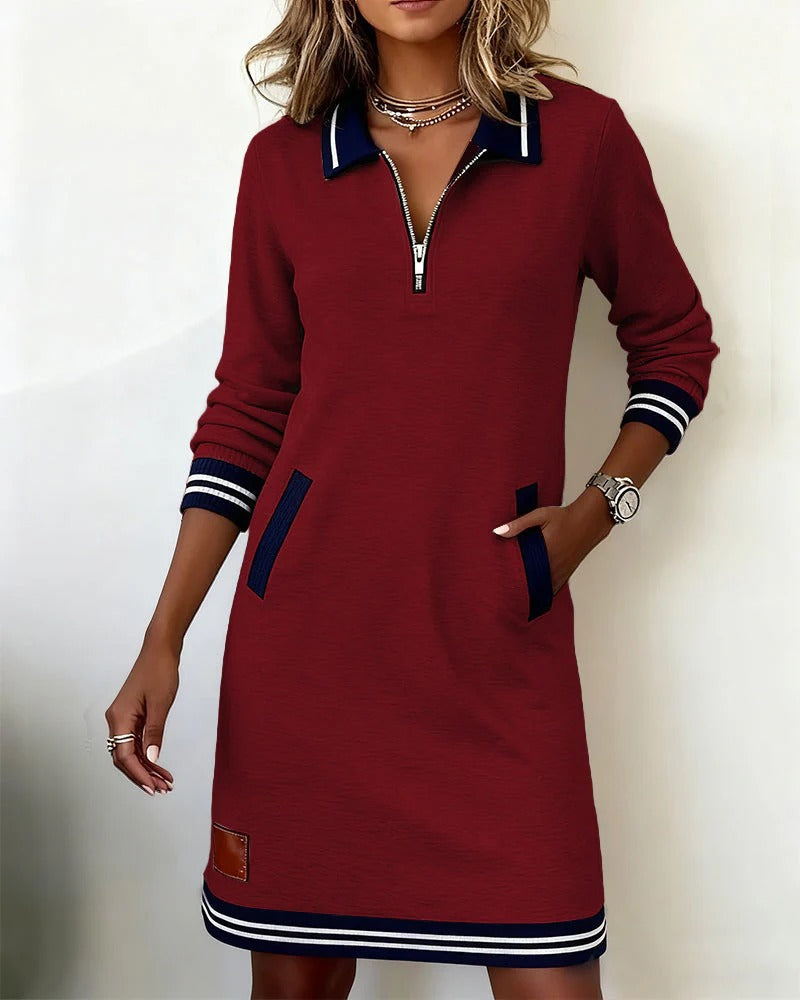 Elegant Cotton Long-Sleeve Dress