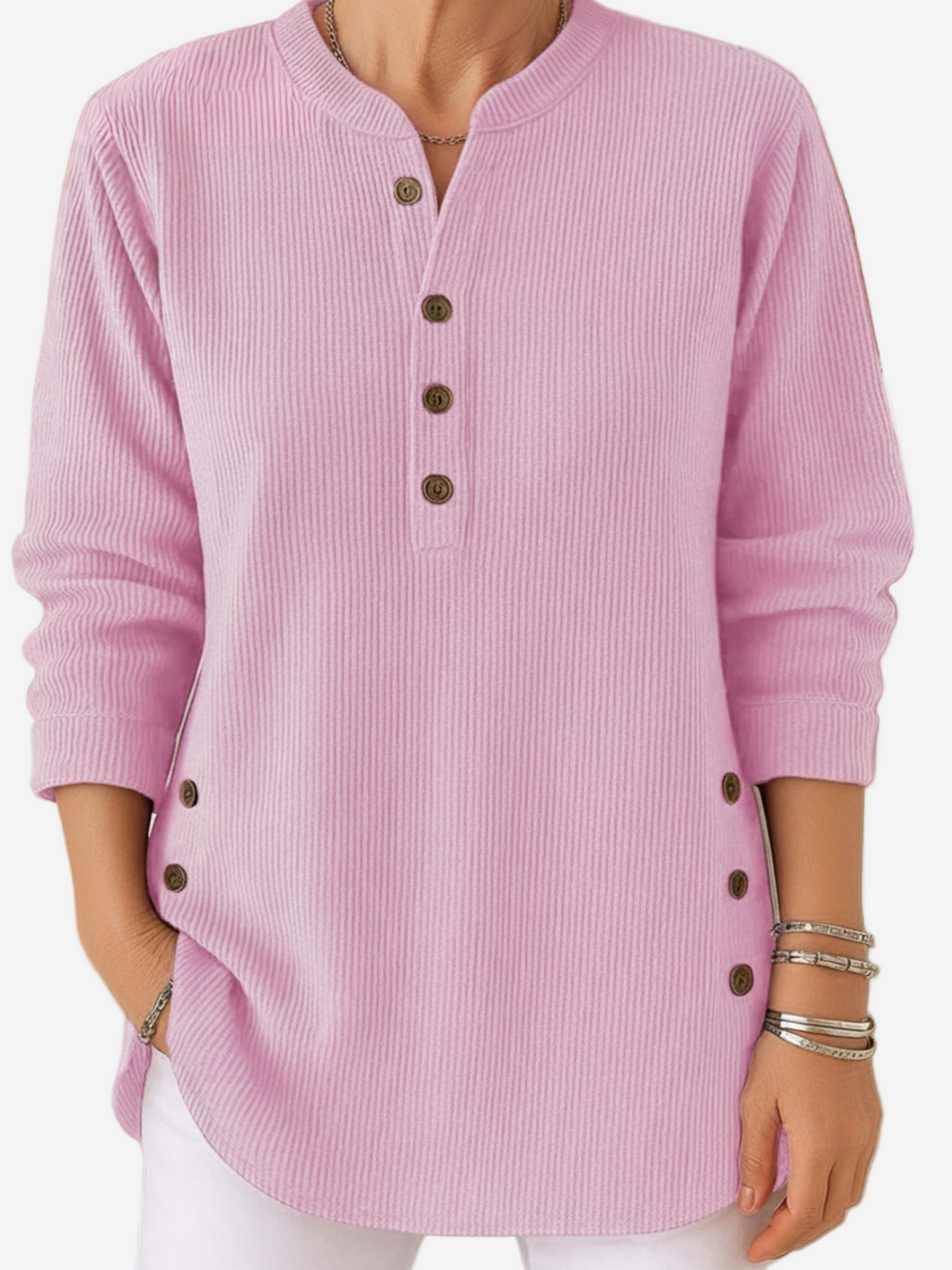 Olivia  – Long Sleeve Solid Knit Sweater