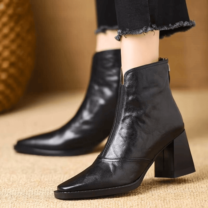 Claudia | Elegant Mid-Heel Ankle Boots