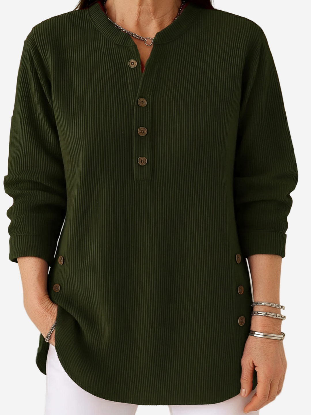 Olivia  – Long Sleeve Solid Knit Sweater