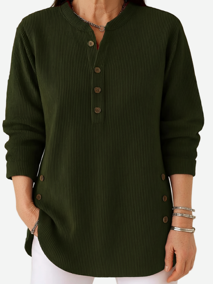 Olivia  – Long Sleeve Solid Knit Sweater